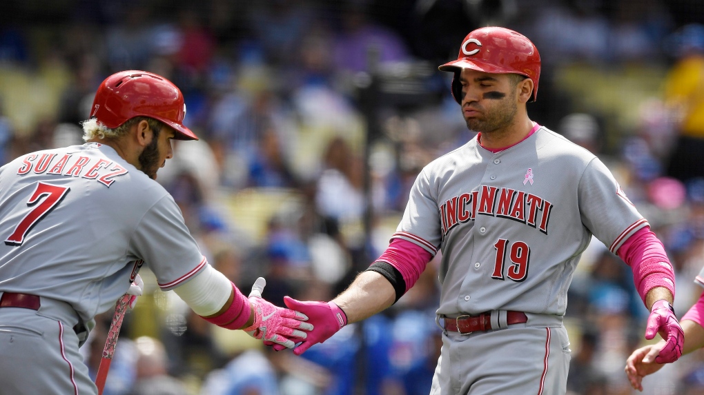 Watch: Cincinnati Reds' Joey Votto congratulates the Toronto Raptors