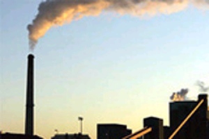 Smokestack spews pollution