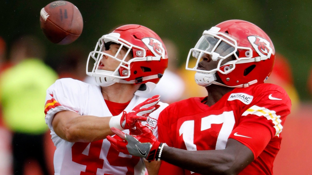 Kansas City Chiefs safety Daniel Sorensen (49) celebrates an