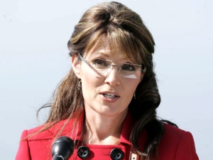 Alaska Gov. Sarah Palin announces that she is stepping down from her position as Governor in Wasilla, Alaska on Friday July 3, 2009. (AP / The Mat-Su Valley Frontiersman, Robert DeBerry)