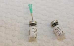 A few bottles of swine flu vaccine are seen at the Flinders Medical Center in Adelaide, Australia, Friday, July 24, 2009. (AP / Aman Sharma)