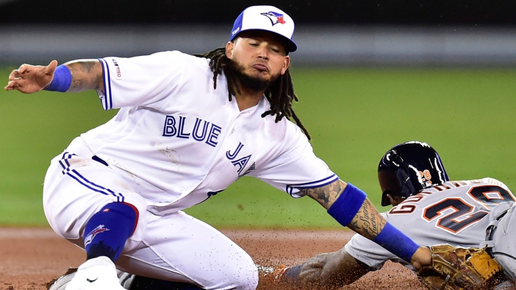 ANAHEIM, CA - APRIL 21: Toronto Blue Jays Shortstop Troy