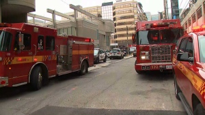 man falls down elevator