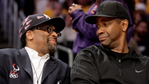 Denzel Washington and his He Got Game director Spike Lee attend