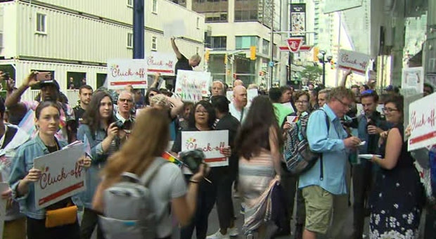 Protesters At Toronto Chick Fil A Angry Over Ceos Stance On Lgbtq Issues 8872