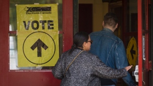 Polling station, Canada election 2019