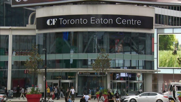 The Toronto Eaton Centre's store dedicated to the Blue Jays has