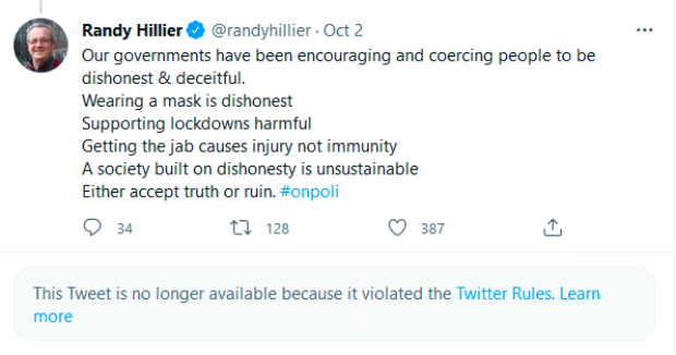 randy hillier tweet