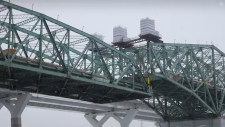 Old Champlain Bridge coming down