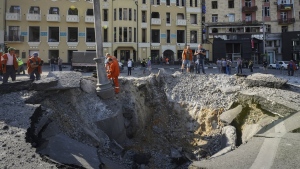 rocket attack downtown Kharkiv, Ukraine