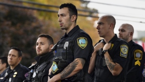 Police officers from towns across Connecticut