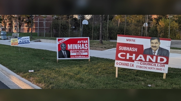 Election signs Etobicoke North