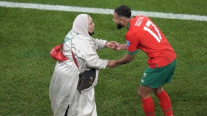 Morocco's Sofiane Boufal and mom