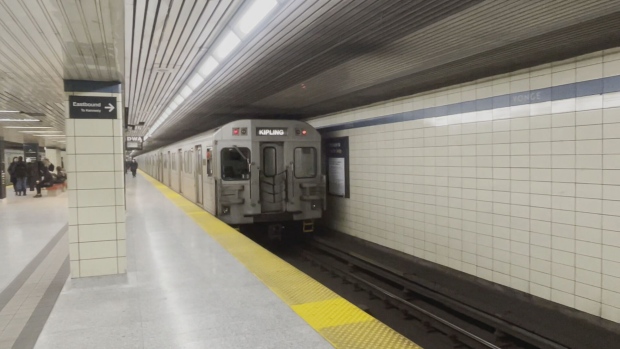 The platform at Bloor-Yonge Station is pictured. 