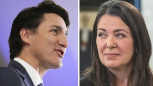 Danielle Smith and Justin Trudeau