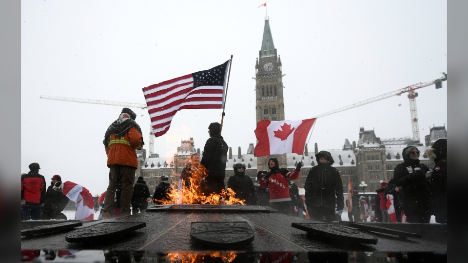 Dozens gathered in Ottawa to mark one-year anniversary of 'Freedom ...