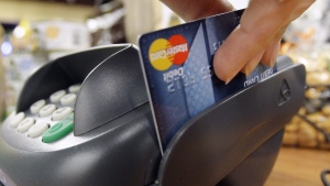 debit card through a machine