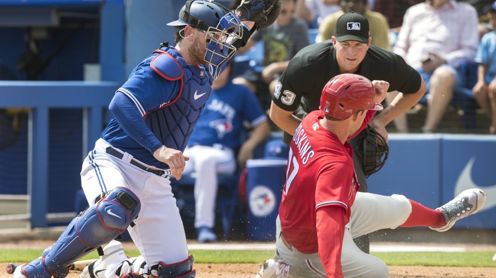 Biggio's plunk lifts Blue Jays over Phillies 2-1; Romano earns