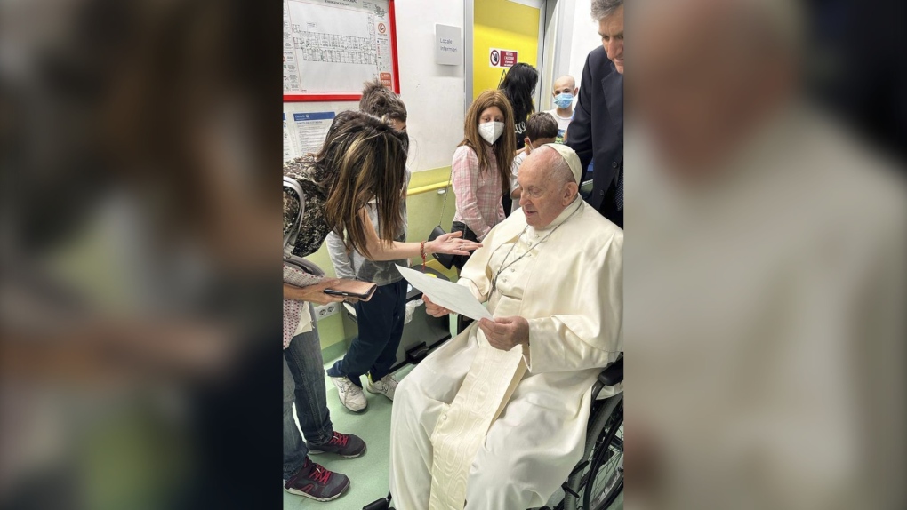 Pope visits children's cancer ward before Friday discharge from