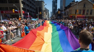 large rainbow flag