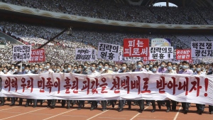 anti-US demonstration in North Korea