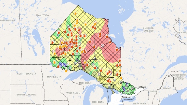 Ontario Forest Fire Info Map