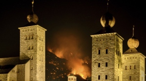 Bitsch, Switzerland forest fire