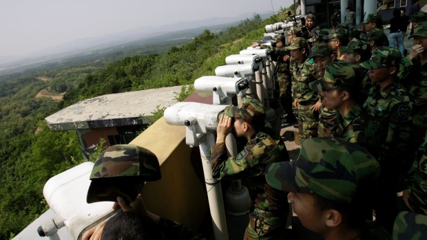 South Korean soldiers at Dora Observation Post