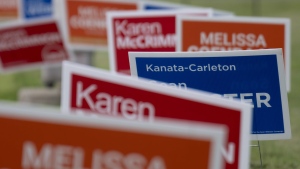 Campaign signs Kanata-Carleton byelection