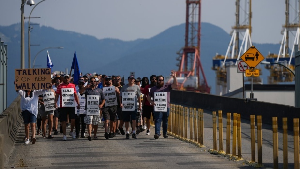 B.C. port workers rally July 6