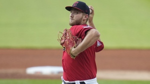 Tanner Bibee of the Cleveland Guardians throws against the Tampa