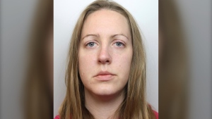 This undated handout issued by Cheshire Constabulary shows of nurse Lucy Letby. Letby was charged with murder in the deaths of five baby boys and two girls, and the attempted murder of five boys and five girls, when she worked at the Countess of Chester Hospital in northwest England between 2015 and 2016. (Cheshire Constabulary via AP)