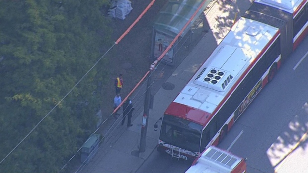 警方搜寻嫌疑人，因其在TTC公交车上袭击使用砖块
