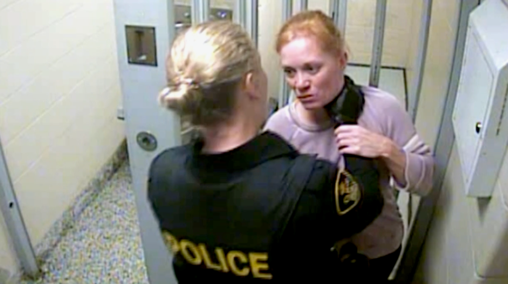 Newly released video shows OPP officer grabbing woman by the throat in  Orillia cell