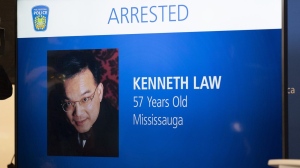 The case of an Ontario man accused of sending lethal substances to people who later took their own lives will proceed by direct indictment. A photo of Kenneth Law, an Ontario man accused of selling a deadly substance online, is shown during a press conference, in Mississauga, Ont, Tuesday, Aug. 29, 2023. THE CANADIAN PRESS/Arlyn McAdorey