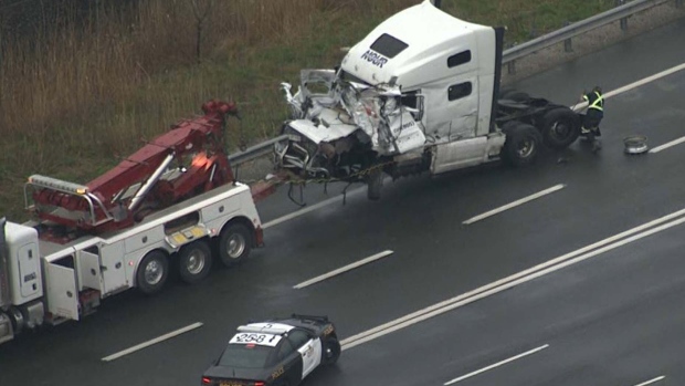 Police chase collision Hwy. 401