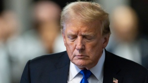 Former President Donald Trump leaves the courthouse after a jury found him guilty of all 34 felony counts in his criminal trial at Manhattan Criminal Court, Thursday, May 30, 2024, in New York. (Justin Lane/Pool Photo via AP) 