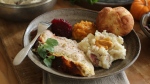 A dish with roast turkey breast is photographed in Concord, N.H., on Sept. 28, 2015. (AP Photo/Matthew Mead, File)