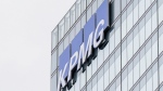 KPMG signage is pictured in the financial district in Toronto, Friday, Sept. 8, 2023. THE CANADIAN PRESS/Andrew Lahodynskyj
