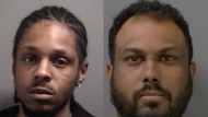 Durante King-Mclean, left, can be seen alongside Prasath Paramalingam, right. (Peel police)