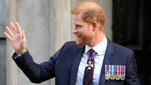 Prince Harry leaves after attending an Invictus Games Foundation 10th Anniversary Service of Thanksgiving at St Paul's Cathedral in London, Wednesday, May 8, 2024. (Kirsty Wigglesworth/ AP Photo)