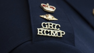 The RCMP logo is seen on the shoulder of a superintendent on June 24, 2023 in St. John’s, Nfld. THE CANADIAN PRESS/Adrian Wyld