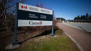 The Douglas-Peace Arch border crossing is seen in Surrey, B.C., on Monday, March 16, 2020. THE CANADIAN PRESS/Darryl Dyck