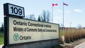 The Ontario Correctional Institute (OCI) in Brampton, Ont., is shown on April 20, 2020. (The Canadian Press/Nathan Denette)