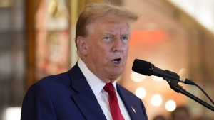 Former U.S. president Donald Trump speaks during a news conference at Trump Tower, Friday, May 31, 2024, in New York. (Julia Nikhinson/AP Photo)