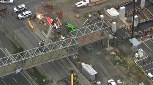 WATCH: Chopper footage of damaged bridge