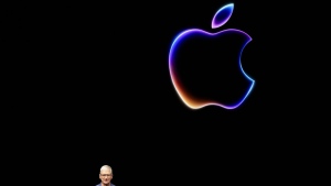 Apple CEO Tim Cook speaks during an Apple event in Cupertino, Calif., Monday, June 10, 2024. (AP Photo/Jeff Chiu)