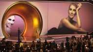 Celine Dion presents the award for album of the year during the 66th annual Grammy Awards on Sunday, Feb. 4, 2024, in Los Angeles. THE CANADIAN PRESS/AP-Chris Pizzello