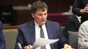 Minister of Public Safety, Democratic Institutions and Intergovernmental Affairs Dominic LeBlanc arrives to appear before the Senate Standing Committee on National Security, Defence and Veterans Affairs in Ottawa, on Wednesday, June 12, 2024. THE CANADIAN PRESS/ Patrick Doyle