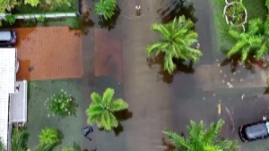 Drone footage shows heavy flooding in Florida